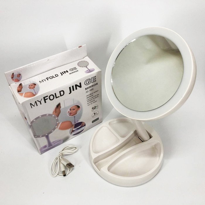 Складне дзеркало для макіяжу з Led підсвічуванням кругле збільшувальне 10x My Fold Away Mirror