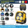 Прожектор ліхтар кемпінг W891-1-3COB(White+Yellow)+5SMD(Red) Power bank