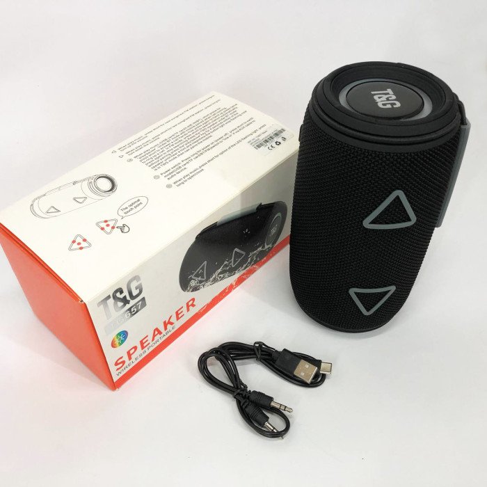 Bluetooth-колонка TG657 з RGB підсвічуванням 1500 mAh, Bluetooth колонка для гарної музики. Колір: чорний