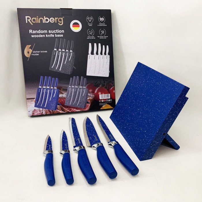 Набір ножів Rainberg RB-2322 з нержавіючої сталі з магнітною основою Blue