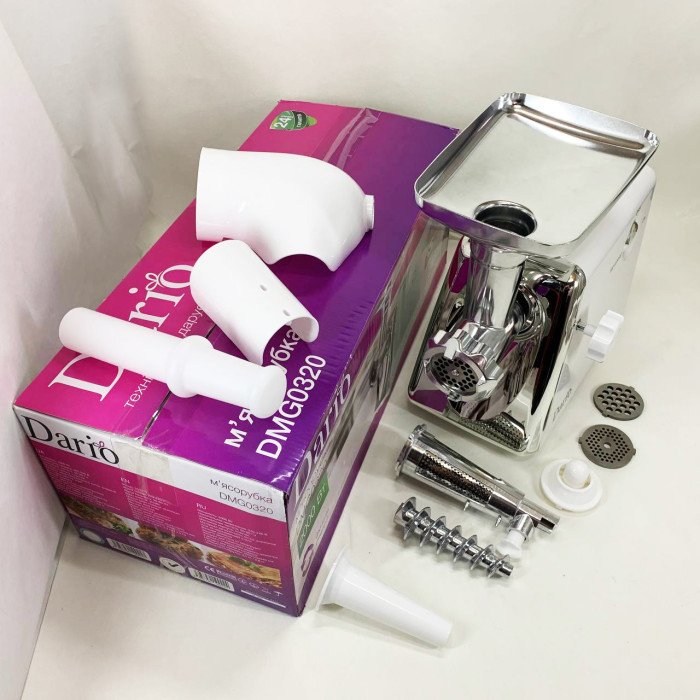 М'ясорубка електрична 2000 Вт Dario DMG0320. Колір: білий