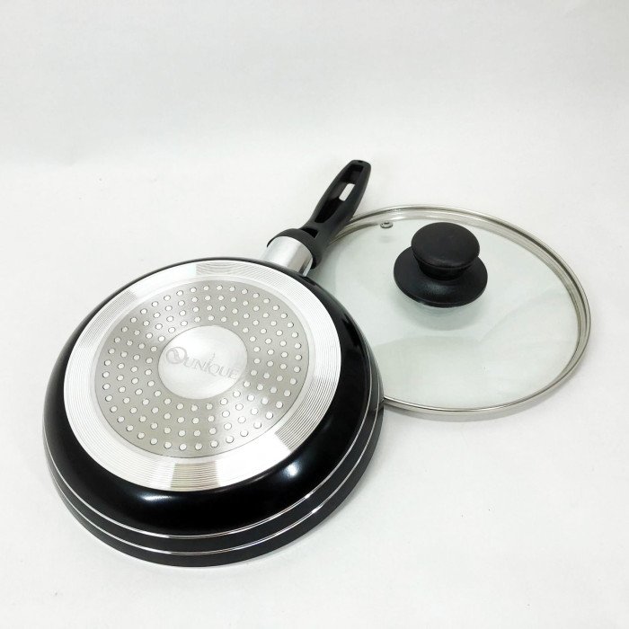 Сковорода з кришкою та антипригарним покриттям UNIQUE UN-5162 20 см, Сковорода фірмова для приготування