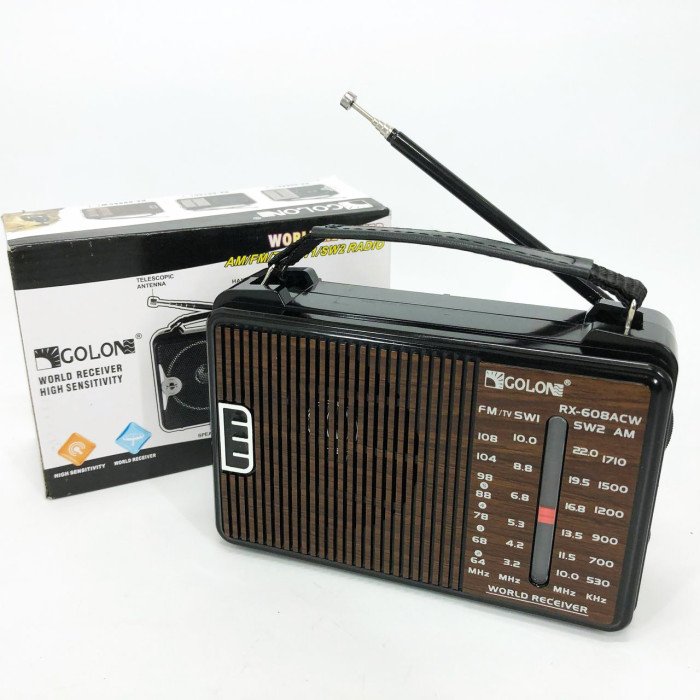 Радіоприймач GOLON RX-608 всехвильовий на батарейках + підтримка USB/microSD/MP3/WMA