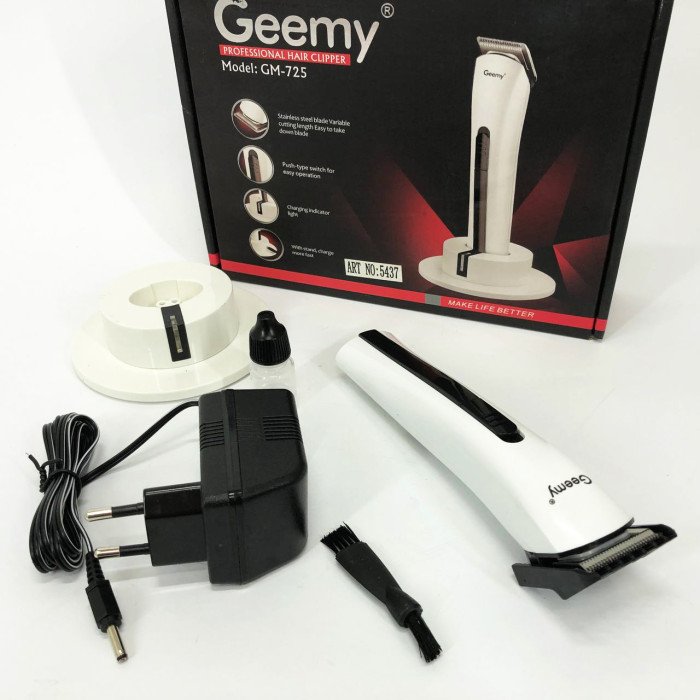 Бездротова машинка для стрижки волосся GEMEI GM-725, Професійна бритва-машинка для стрижки волосся