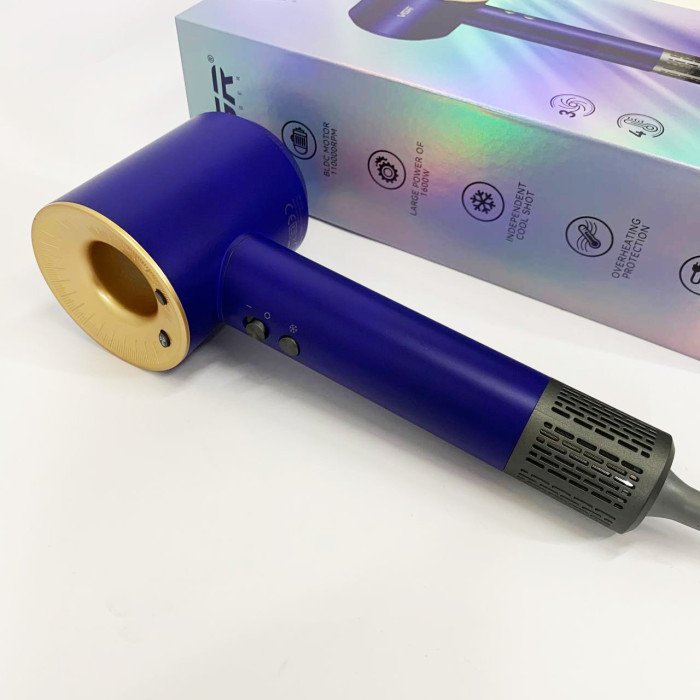 Фен професійний VGR V-445 BLUE, 3 рівні обдування, 4 рівні температури, 1600 Вт