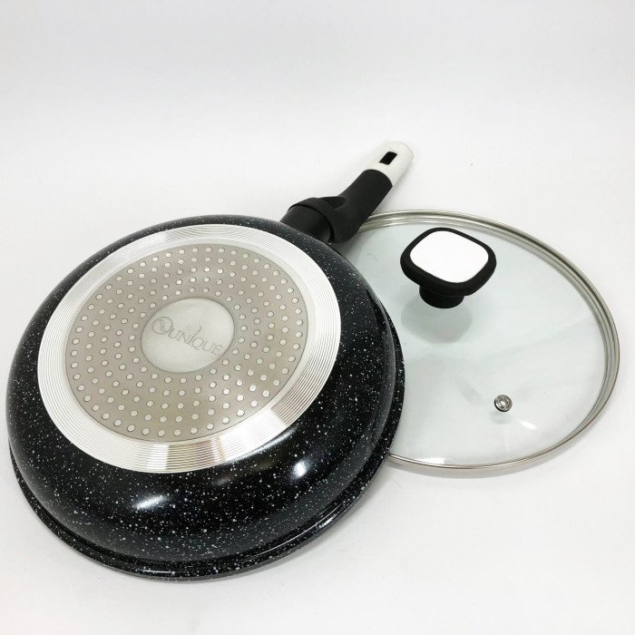 Сковорода UNIQUE UN-5114 22 см із кришкою граніт світлий багатошарове покриття