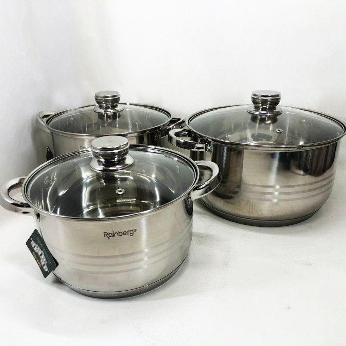 Набір каструль Rainberg RB-605 капсульне 9-ти шарове дно