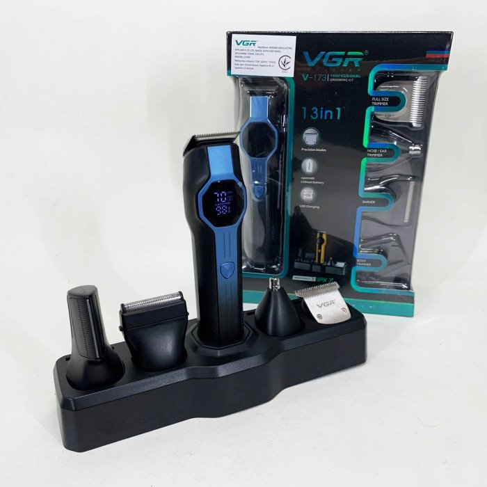 Набір для стрижки VGR V-173 BLUE 13 в 1