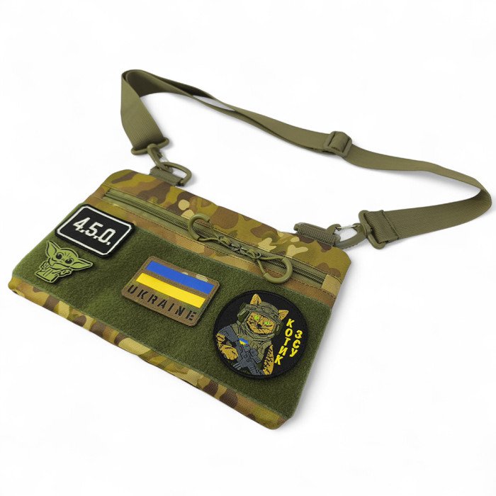 Молодіжна тактична сумка для патчів на плече з 4 кишенями multicam