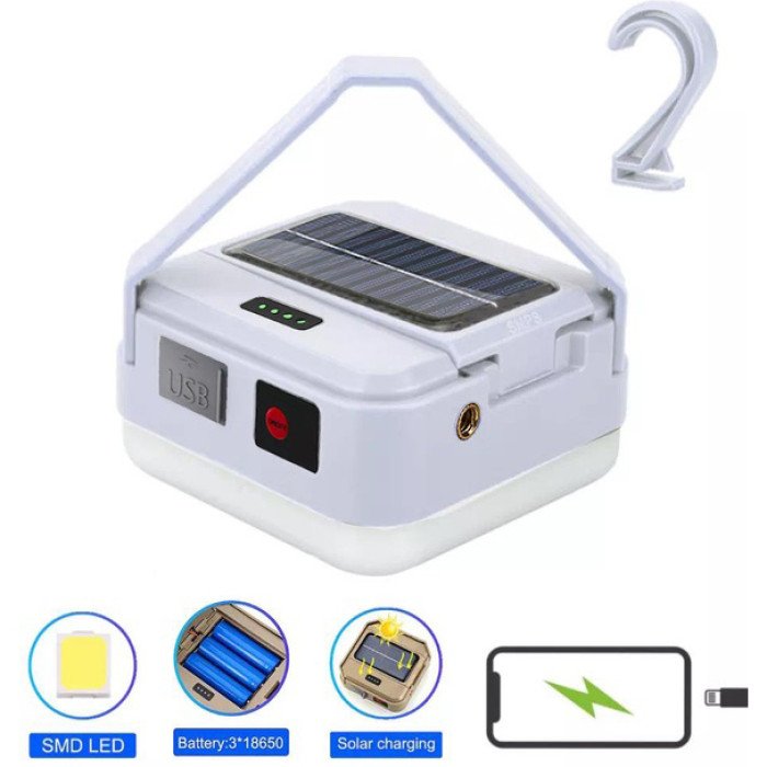 Ліхтар кемпінговий DP-K7-100 сонячна панель Power Bank