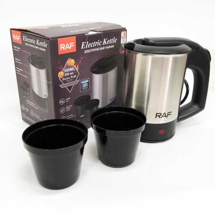 Електрочайник від 220В компактний RAF R-7887 із двома чашками в комплекті