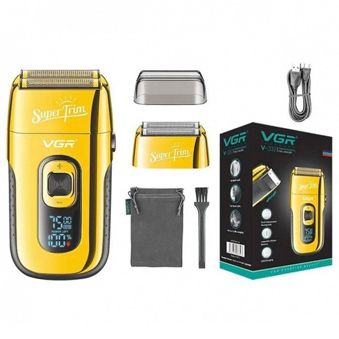 Електробритва Шейвер з дисплеєм VGR V-332. Колір: золотий