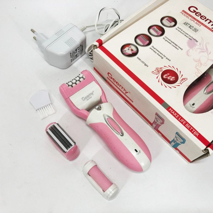 Епілятор депілятор жіночий електричний бездротовий + триммер + пемза 3 в 1 Gemei GM-3052