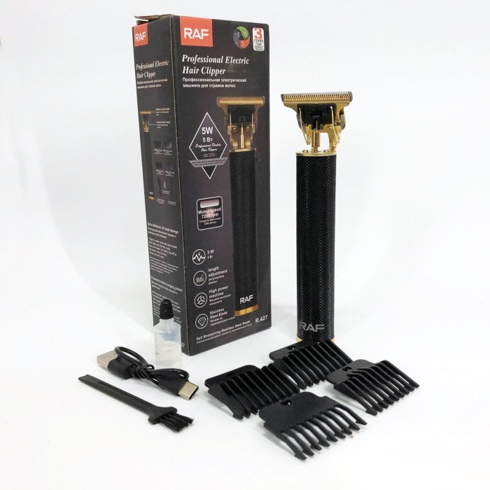 Тример акумуляторний для стрижки волосся RAF R.427 для бороди вусів машинка для стрижки 5 Вт
