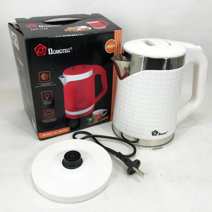 Електрочайник Domotec MS-5027 2000 Вт. Колір: білий
