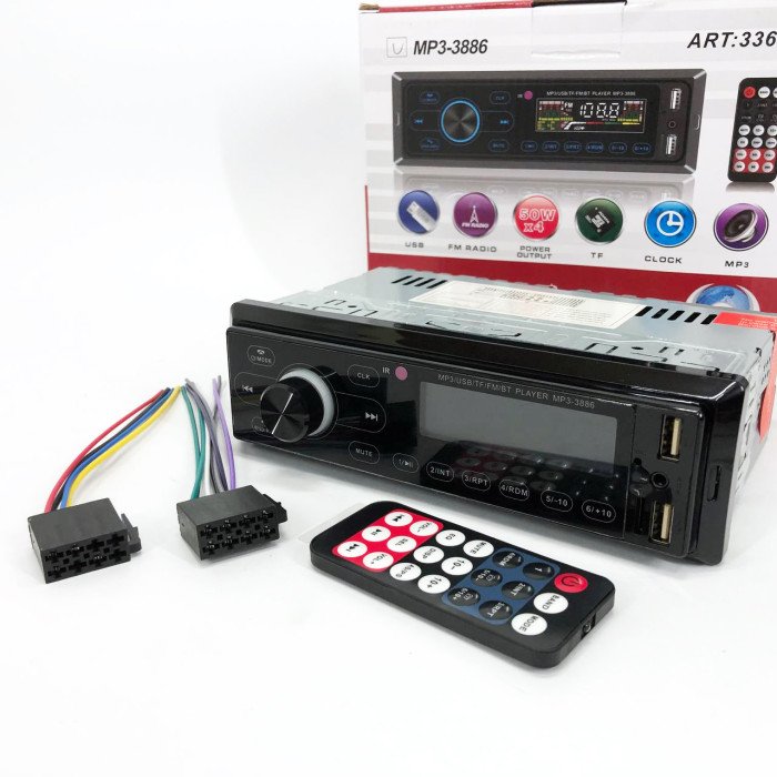 Автомагнітола з сенсорним дисплеєм MP3 3886 ISO 1DIN багатофункціональна, Мультимедіа для автомобіля