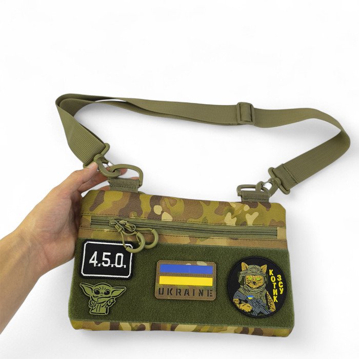 Молодіжна тактична сумка для патчів на плече з 4 кишенями multicam