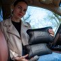 Набір шкіряних подушок Mercedes-Benz + брелок у подарунок, подушка на підголовник