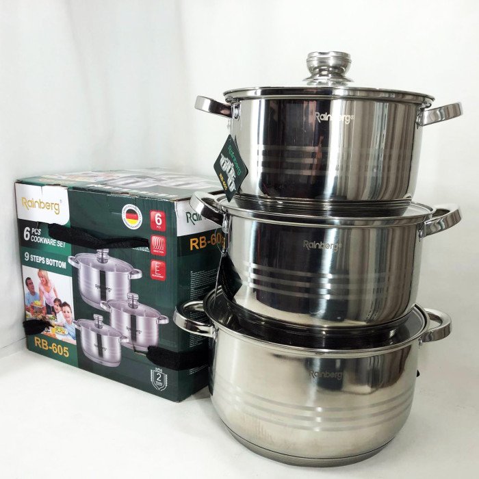 Набір каструль Rainberg RB-605 капсульне 9-ти шарове дно