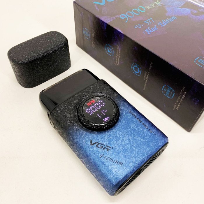 Електробритва VGR V-377 BLUE шейвер, Електрична акумуляторна бритва для гоління, шейвер чоловічий