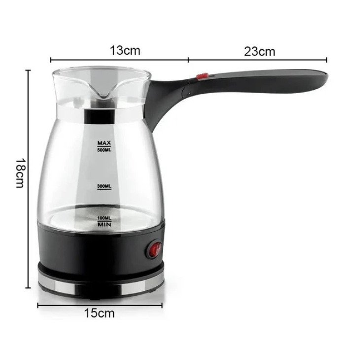 Кавоварка електрична турка 0.5л 600Вт нержавіюча сталь Domotec R-128