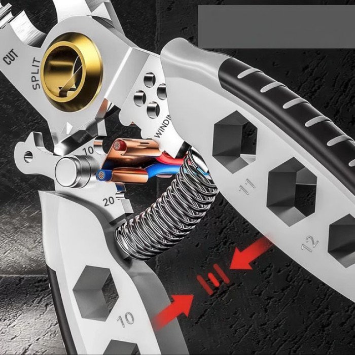 Інструмент для зняття ізоляції 16 в 1, стискання клем, зачистки проводів Мультитул стрипер