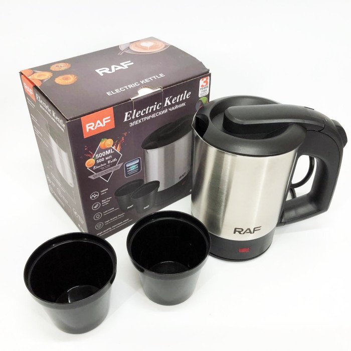 Електрочайник від 220В компактний RAF R-7887 із двома чашками в комплекті