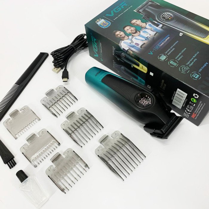 Акумуляторна машинка для стрижки VGR V-196 GREEN