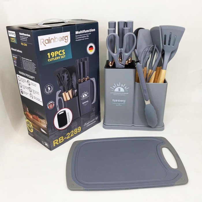Набір кухонного приладдя на підставці Rainberg RB-2289 Gray