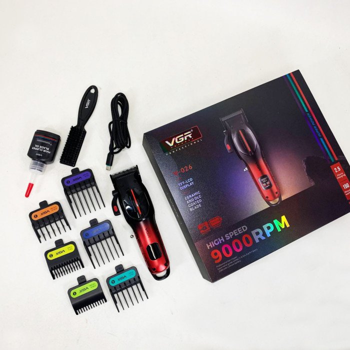 Акумуляторна машинка для стрижки VGR V-026 RED. Колір: червоний