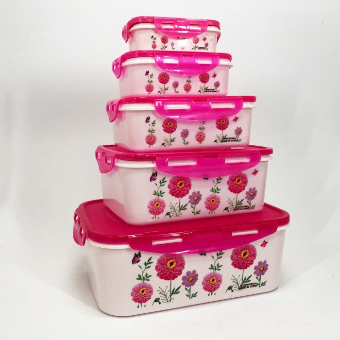 Набір контейнерів UNIQUE UN-1514 5шт. Колір: рожевий