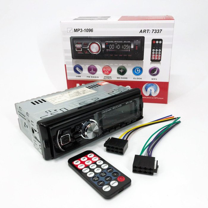 Автомагнітола MP3-1096 BT ISO зі знімною панеллю 4х50W, Магнітофон для машини авто автомобіля
