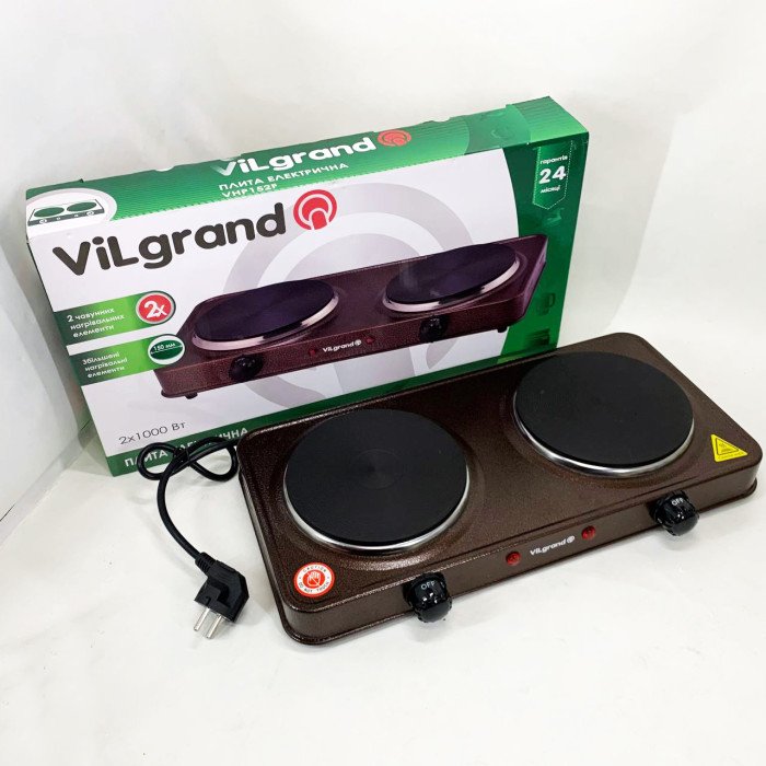 Настільна плита електрична ViLgrand VHP152F. Колір: коричневий