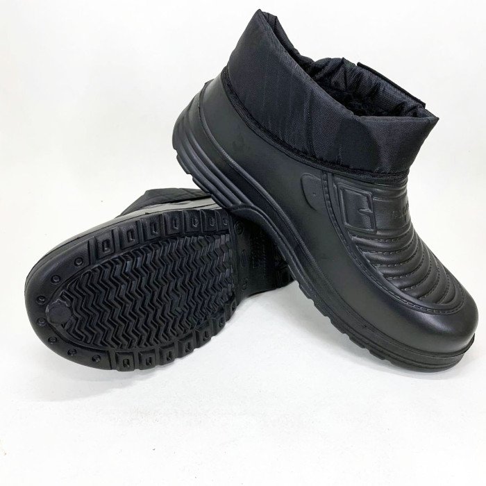 Калоші чоловічі чорні утеплені 45р 28см, Гумові чоботи короткі рибальські