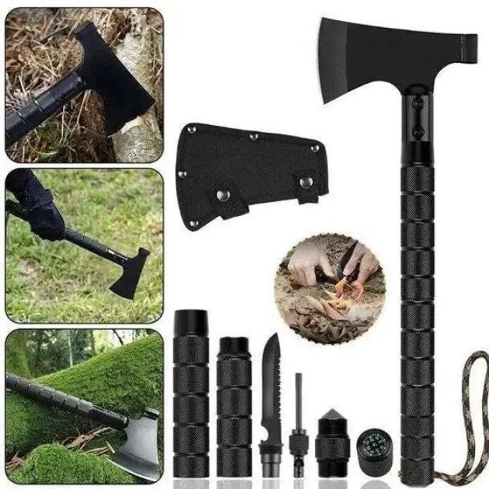Сокира тактична, набір для виживання 9в1 VT36 туристичний