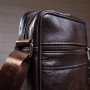 Чоловіча сумка з натуральної італійської шкіри, коричнева, компактний месенджер, кросбоді