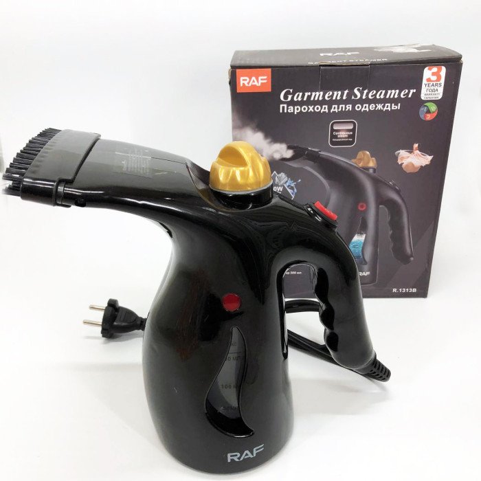 Ручний вертикальний відпарювач RAF R.1313B для одягу з мірною чашею для води на 1000 Вт