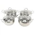Набір посуду каструль із нержавіючої сталі Edenberg EB-3704 8 предметів з індукційним дном