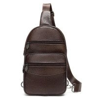 Стильна чоловіча шкіряна сумка слінг,середнього розміру з якісної італійської шкіри у фірмовій упаковці