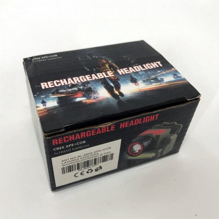 Ліхтар налобний Police 8808/6908-XPE+COB, micro USB, вбудований акумулятор, ліхтарик на голову із зарядкою