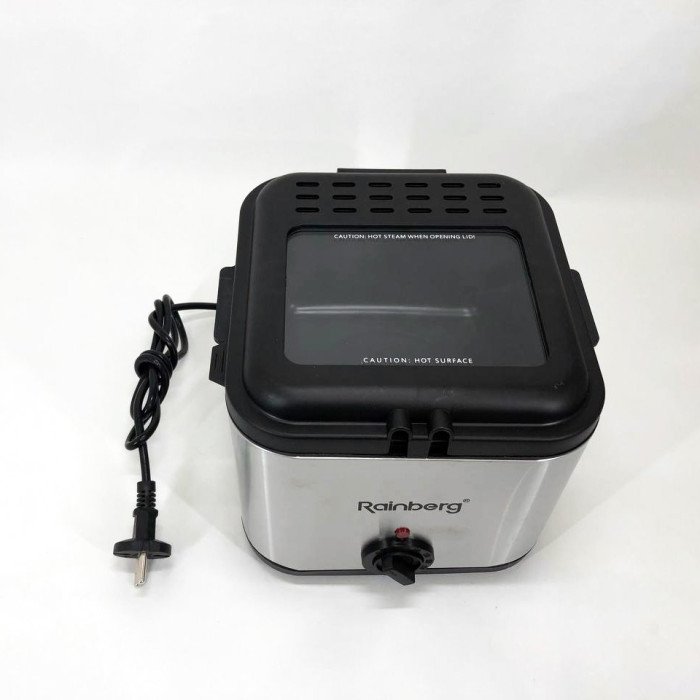 Фритюрниця для дому Rainberg RB-2219 з терморегулятором та знімною чашею електрофритюрниця міні фритюрниця