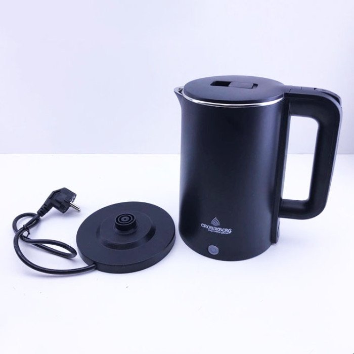 Електрочайник Crownberg CB-2845 дисковий 1.8л 1800Вт. Колір: чорний