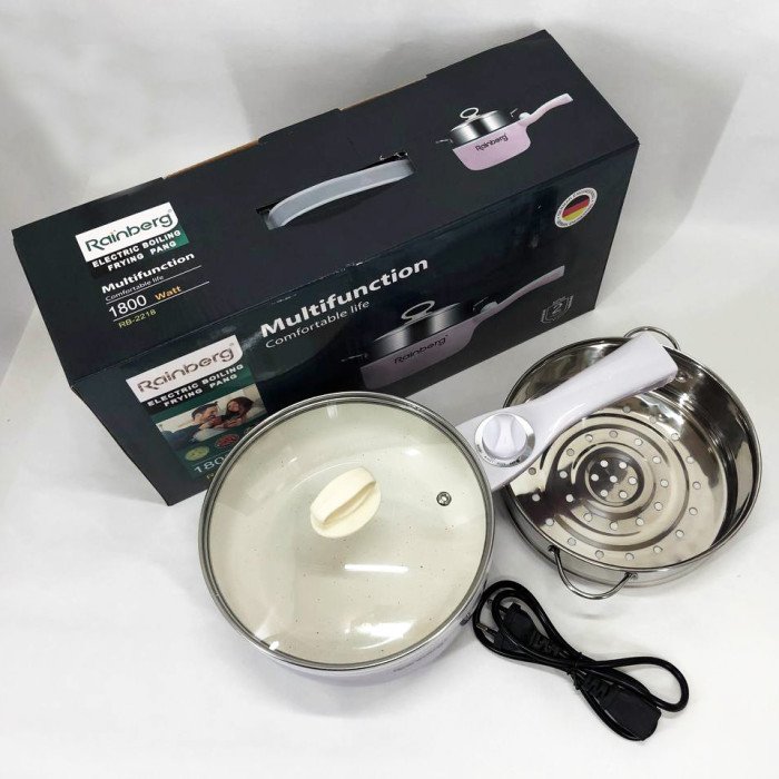 Пароварка-скороварка Rainberg RB-2218 електрична нержавіюча. Колір: фіолетовий