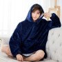Толстовка плед з капюшоном і рукавами Huggle Hoodie оверсайз. Колір: синій