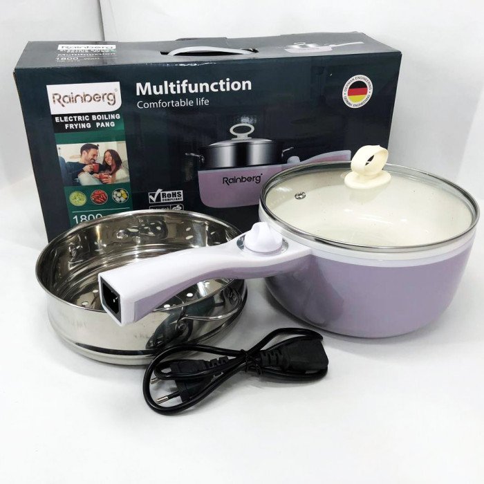 Пароварка-скороварка Rainberg RB-2218 електрична нержавіюча. Колір: фіолетовий