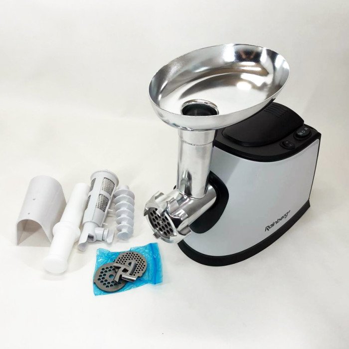 Електром'ясорубка з соковижималкою Rainberg RB-674 3000W, електром'ясорубка для шатківниці, потужна м'ясорубка