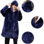Толстовка плед з капюшоном і рукавами Huggle Hoodie оверсайз. Колір: синій