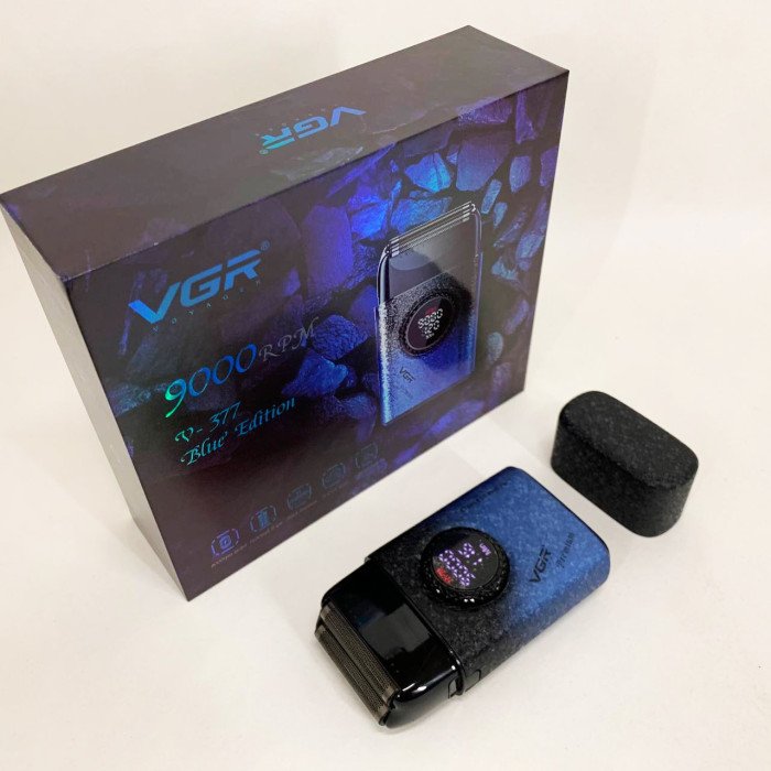 Електробритва VGR V-377 BLUE шейвер, Електрична акумуляторна бритва для гоління, шейвер чоловічий