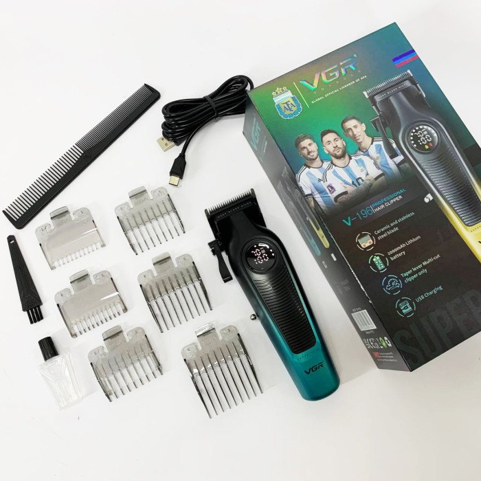 Акумуляторна машинка для стрижки VGR V-196 GREEN