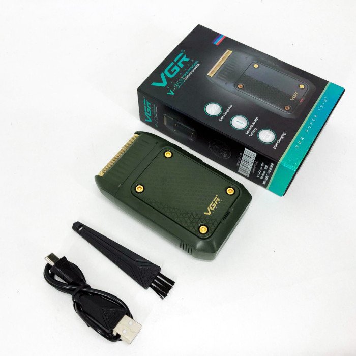 Електробритва портативна VGR V-353 професійна бритва шейвер для гоління триммер. Колір: зелений